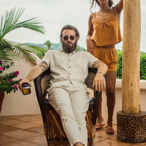 Dandy Del Mar | Embroidered Lounge Set | Shirt XL + Pants L - Picture 1 of 7